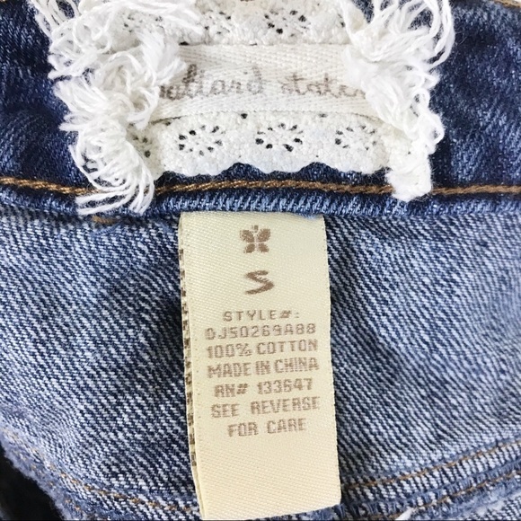 Altar'd State Ripped Raw Hem Jean Denim Skirt 5 - Picture 5 of 5